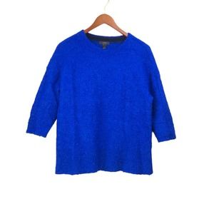 J Crew Cobalt Blue Alpaca Wool Blend 3/4 Sleeve Sweater Size XS